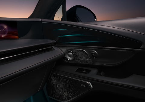 Selectable ambient lighting glows in the passenger door panel. | Klaben Lincoln of Warren in Warren OH